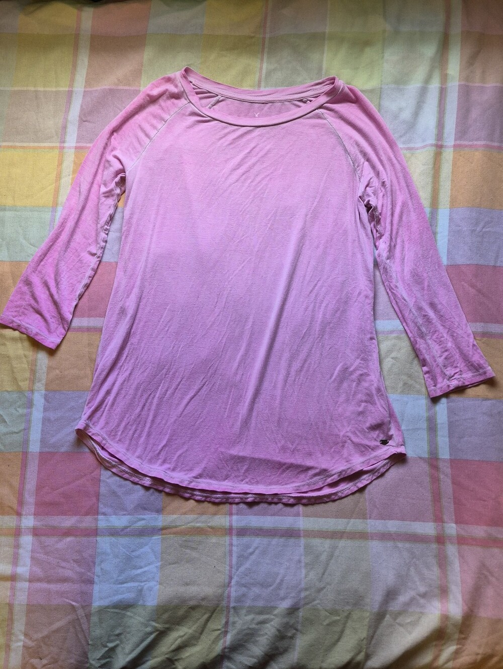 American Eagle Outfitters Pale Pink 3/4 Sleeve Top